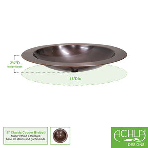 Hammered Copper Birdbath for 4x4 Post by Achla Designs Achla Designs