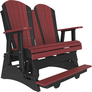 4' and 5' Adirondack Balcony Glider Outdoor Glider 4ft / Cherrywood & Black