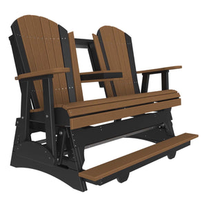 4' and 5' Adirondack Balcony Glider Outdoor Glider 5ft / Antique Mahogany & Black