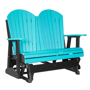4 ft and 5ft Adirondack Glider Outdoor Glider 4ft / Aruba Blue & Black