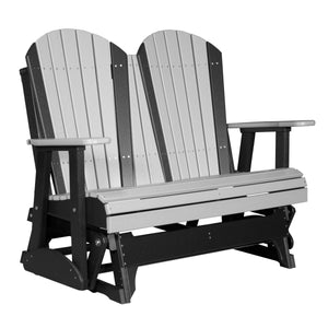 4 ft and 5ft Adirondack Glider Outdoor Glider 4ft / Dove Gray & Black