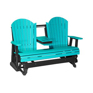 4 ft and 5ft Adirondack Glider Outdoor Glider 5ft / Aruba Blue & Black