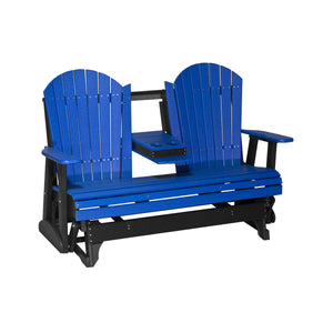 4 ft and 5ft Adirondack Glider Outdoor Glider 5ft / Blue & Black