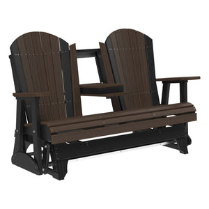4 ft and 5ft Adirondack Glider Outdoor Glider 5ft / Brazilian Walnut & Black