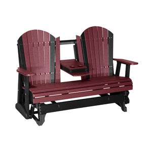 4 ft and 5ft Adirondack Glider Outdoor Glider 5ft / Cherrywood & Black