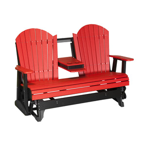 4 ft and 5ft Adirondack Glider Outdoor Glider 5ft / Red & Black