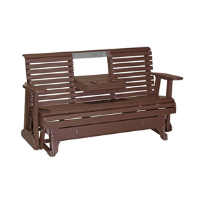 5ft Plain Poly Glider Chair Outdoor Glider 5ft / Chestnut Brown