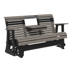 5ft Plain Poly Glider Chair Outdoor Glider 5ft / Coastal Gray & Black
