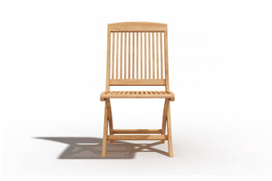 Abel 5-Piece Round Teak Outdoor Dining Set with Folding Chair Outdoor Dining Set