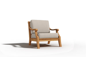 Adrien 4-Piece Teak Outdoor Patio Deep Seating Set with Sunbrella Antique Beige Cushions Outdoor deep seating