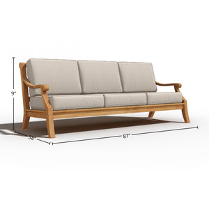 Adrien 4-Piece Teak Outdoor Patio Deep Seating Set with Sunbrella Antique Beige Cushions Outdoor deep seating
