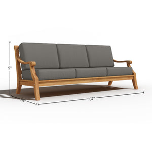 Adrien 4-Piece Teak Outdoor Patio Deep Seating Set with Sunbrella Charcoal Cushions Outdoor deep seating