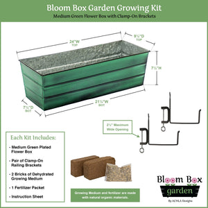 Medium Green Flower Box Tray Kit by Achla Design Achla Designs