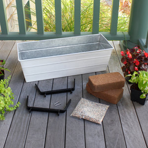 Bloom Box Garden Growing Kit, Medium Green with Brackets for 2 x 6 Railings Achla Designs