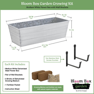 Bloom Box Garden Growing Kit with Wall Brackets Flower Box Brackets