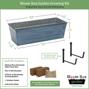 Bloom Box Garden Growing Kit with Wall Brackets Flower Box Brackets