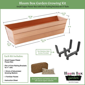 Small Bloom Box Garden Growing Kits – Wall and Clamp-On Bracket Options Achla Designs