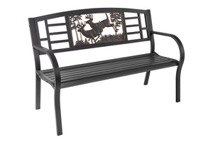 Bucks Gray Steel Bench outdoor furniture