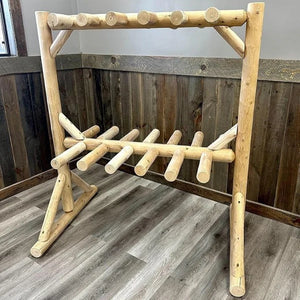 Cedar Log Ski Storage Rack Lounge Chair