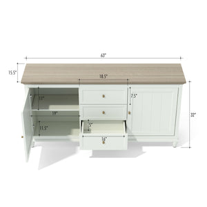 Chenon Sideboard - White & Brown Susan
