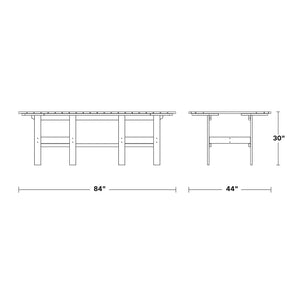 Classic 44"x84" Dining Table Outdoor Table