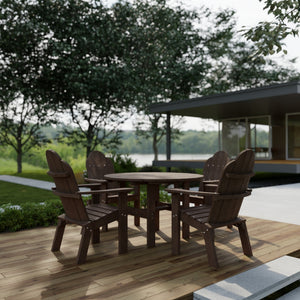 Classic 5-Piece 46" Round Dining Set with Deck Chairs Dining Set