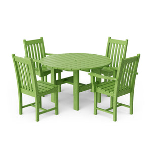 Classic 5-Piece 46" Round Dining Set with Dining Chairs Dining Set