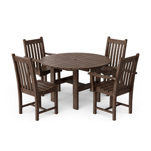 Classic 5-Piece 46" Round Dining Set with Dining Chairs Dining Set