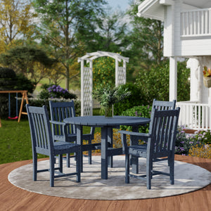 Classic 5-Piece 46" Round Dining Set with Dining Chairs Dining Set