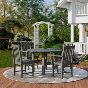 Classic 5-Piece 46" Round Dining Set with Dining Chairs Dining Set