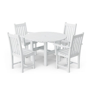 Classic 5-Piece 46" Round Dining Set with Dining Chairs Dining Set