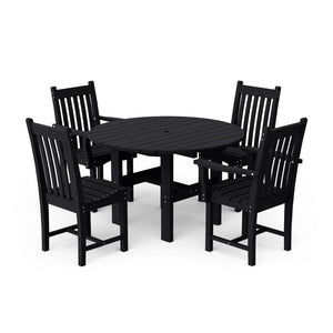 Classic 5-Piece 46" Round Dining Set with Dining Chairs Dining Set
