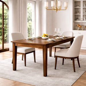 Classic Golden Teak Solid Wood Dining Table Bench