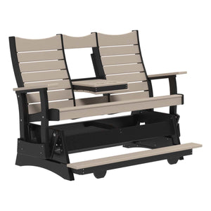 Contour Balcony Glider Porch Swing 5ft / Weatherwood & Black