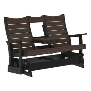 Contour Glider Porch Swing 5ft / Brazilian Walnut & Black