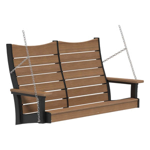 Contour Swing Porch Swing 4ft / Antique Mahogany & Black