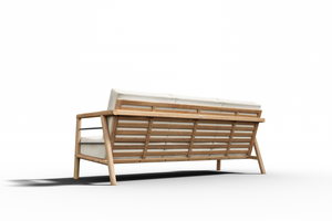 Daniele 3-Person Teak Outdoor Sofa with Sunbrella Canvas Cushion Outdoor Chair