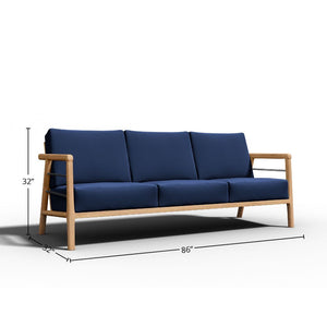 Daniele 4-Piece Teak Outdoor Patio Deep Seating Set with Sunbrella Navy Cushion Outdoor Seating