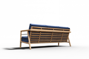 Daniele 4-Piece Teak Outdoor Patio Deep Seating Set with Sunbrella Navy Cushion Outdoor Seating