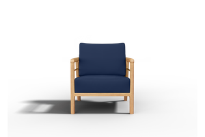 Daniele 4-Piece Teak Outdoor Patio Deep Seating Set with Sunbrella Navy Cushion Outdoor Seating