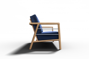 Daniele 4-Piece Teak Outdoor Patio Deep Seating Set with Sunbrella Navy Cushion Outdoor Seating