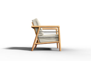 Daniele Teak Outdoor Club Chair with Sunbrella Canvas Cushion Outdoor Chair