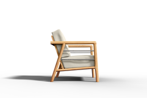 Daniele Teak Outdoor Club Chair with Sunbrella Canvas Cushion Outdoor Chair