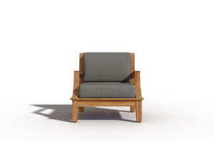 Eliane 4-Piece Teak Outdoor Patio Deep Seating Set with Sunbrella Charcoal Cushions Outdoor deep seating