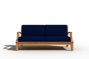 Eliane 4-Piece Teak Outdoor Patio Deep Seating Set with Sunbrella Navy Cushions Outdoor deep seating