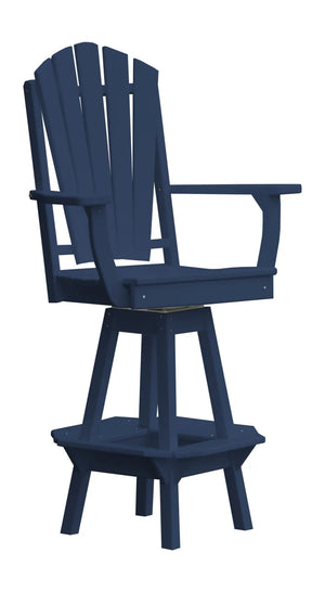 Fanback Swivel Counter Chair with Arms Outdoor Table Patriot Blue