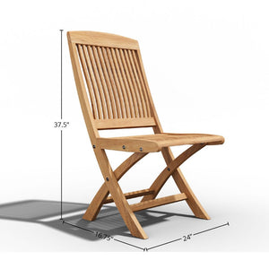Florence 9-Piece Rectangular Teak Outdoor Dining Set with Extendable Table and Folding Chairs Outdoor Dining Set