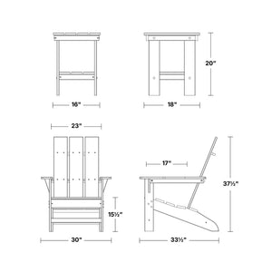 Freedom 3-Piece Modern Adirondack Set with Side Table outdoor furniture