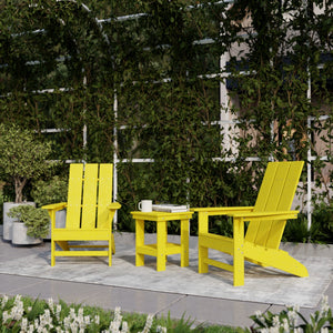 Freedom 3-Piece Modern Adirondack Set with Side Table outdoor furniture