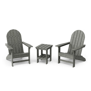 Freedom 3-Piece Traditional Adirondack Set with Side Table outdoor furniture Dark Gray